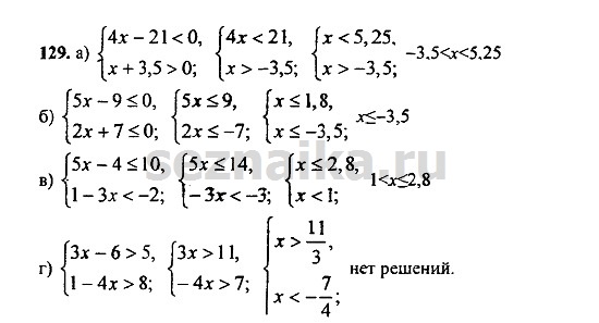 Ответ на задание 129 - ГДЗ по алгебре 9 класс Макарычев, Миндюк