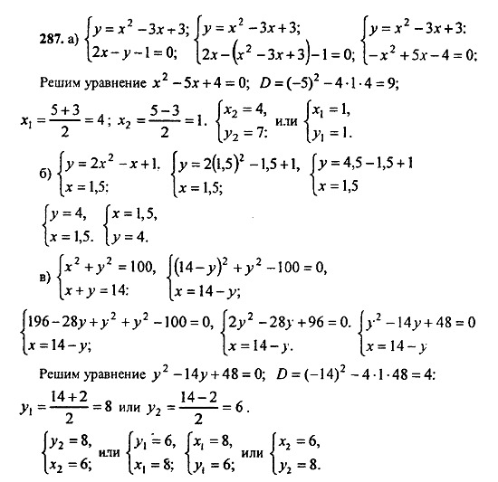 Ответ на задание 287 - ГДЗ по алгебре 9 класс Макарычев, Миндюк