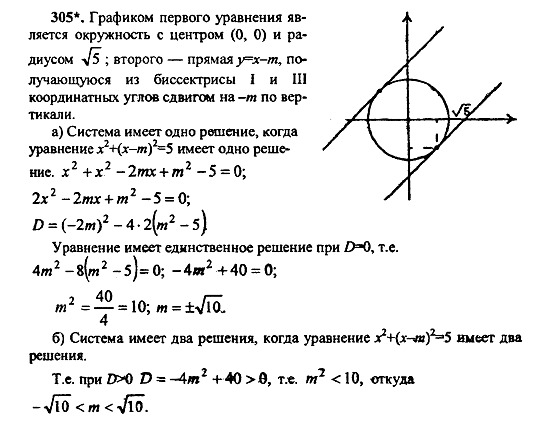 Ответ на задание 305 - ГДЗ по алгебре 9 класс Макарычев, Миндюк