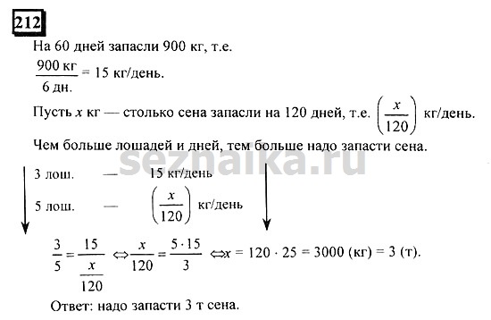 Ответ на задание 212 - ГДЗ по математике 6 класс Дорофеев. Часть 2
