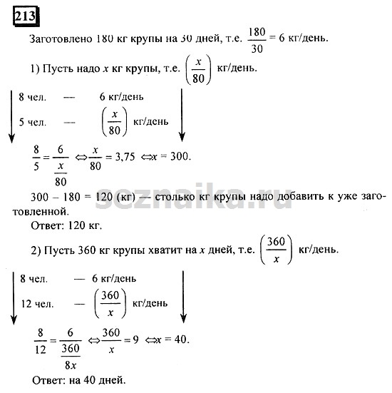 Ответ на задание 213 - ГДЗ по математике 6 класс Дорофеев. Часть 2
