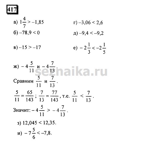 Ответ на задание 415 - ГДЗ по математике 6 класс Дорофеев. Часть 2