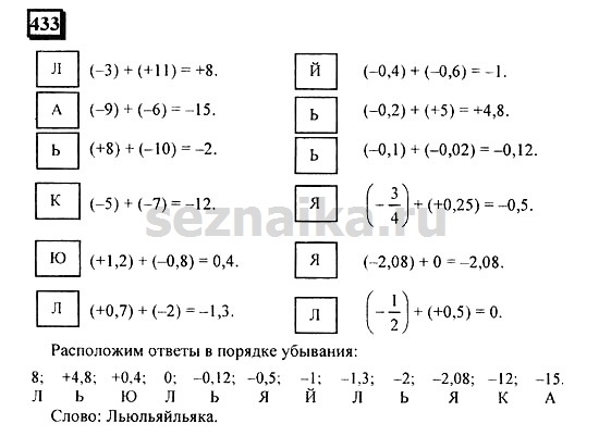 Ответ на задание 431 - ГДЗ по математике 6 класс Дорофеев. Часть 2
