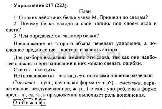 Ответ на задание 216 - ГДЗ по русскому языку 5 класс Купалова, Еремеева