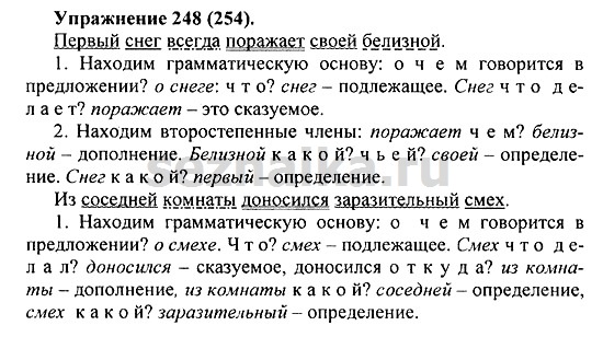 Ответ на задание 246 - ГДЗ по русскому языку 5 класс Купалова, Еремеева
