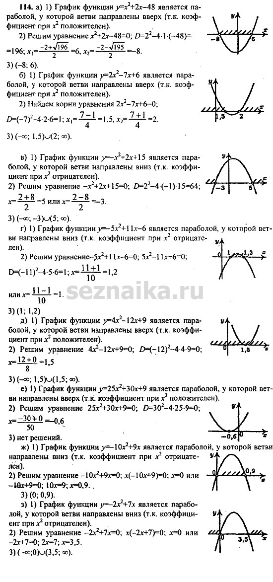 Ответ на задание 114 - ГДЗ по алгебре 9 класс Макарычев, Миндюк