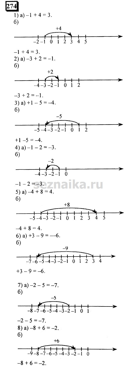 Ответ на задание 274 - ГДЗ по математике 6 класс Дорофеев. Часть 2